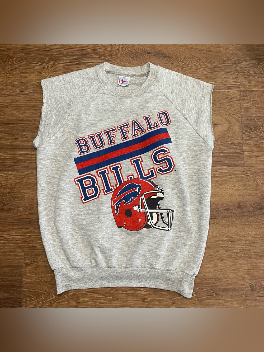 Vintage Buffalo Bills Sleeveless Cutoff Sweatshirt Size Men’s Medium Garan
